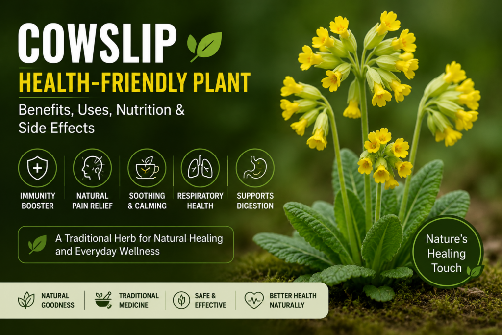 Cowslip (Health-Friendly Plant): Benefits, Uses, Nutrition & Side Effects (2026)